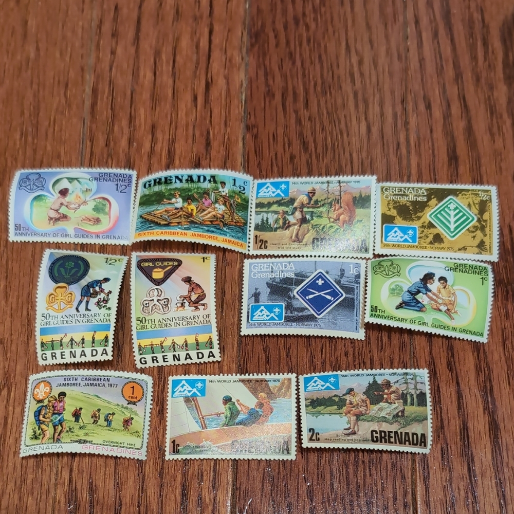 Vintage Grenada Stamp Collection - Multicolor 11 Stamps